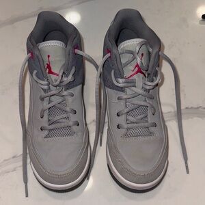 Jordan Flight Kids Youth size 6 Gray and Pink Sneakers